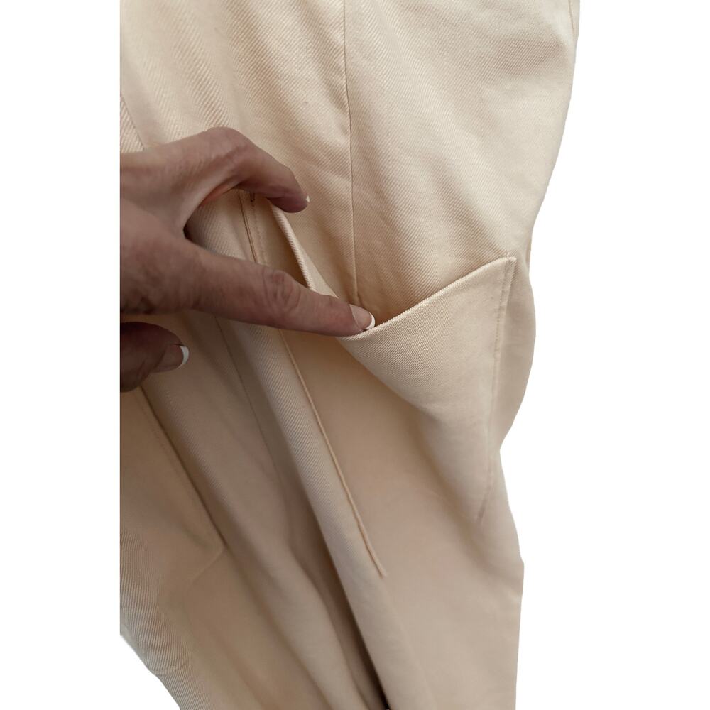Tibi Beige One-Shoulder Wide-Leg Jumpsuit - Picture 7 of 11